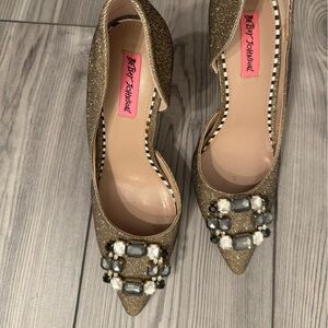 Betsey Johnson Gold Embellished Heels
